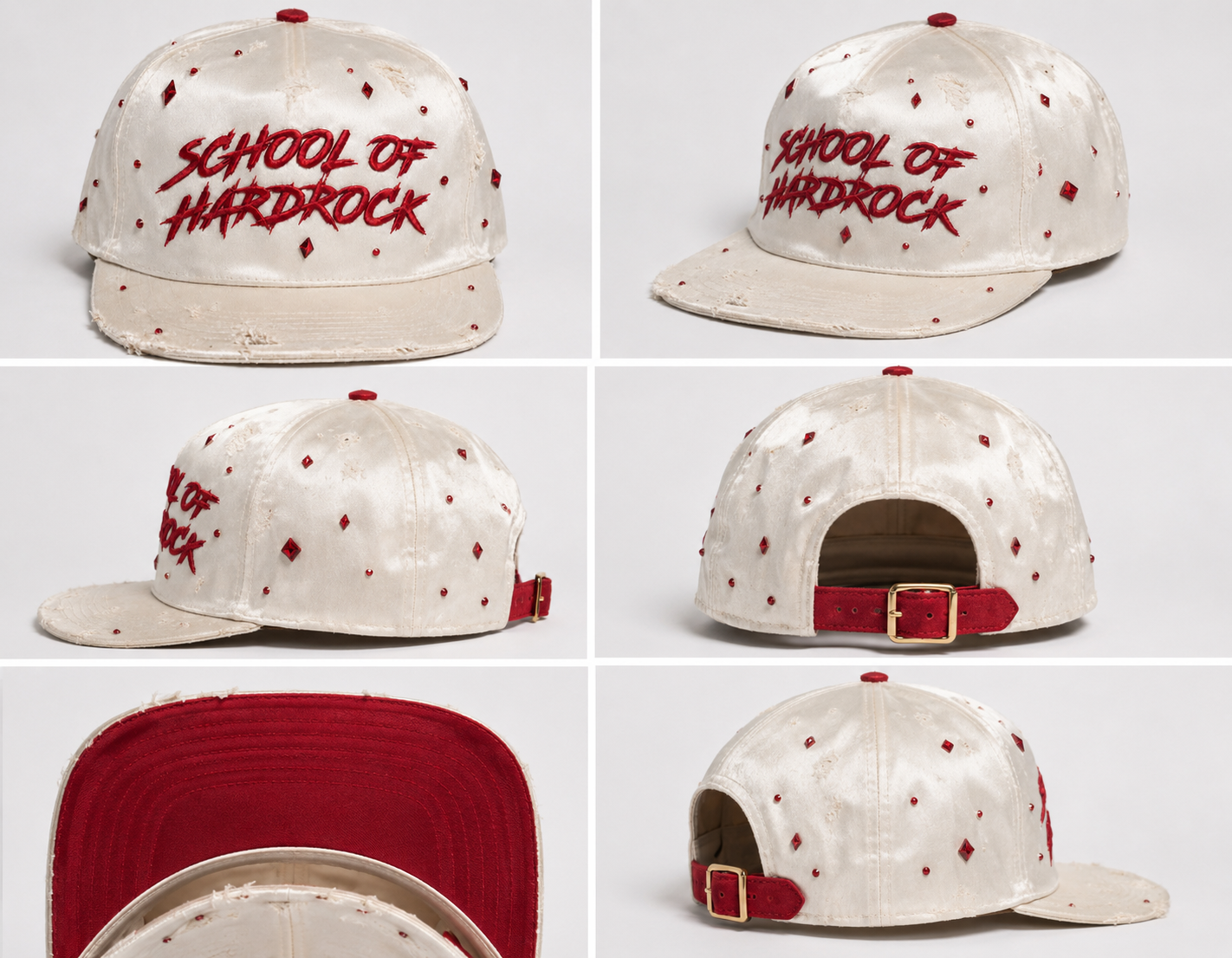 SOHR Diamond Dust Snapback – Cream/Red